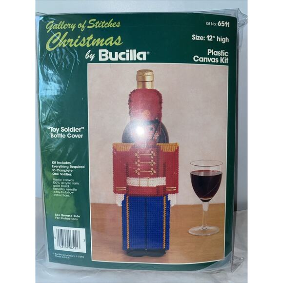 Bucilla Vintage Bottle Lot Of 7 Cover Christmas Toy Soldier Kit 6511 Wine Decor - Picture 2 of 10